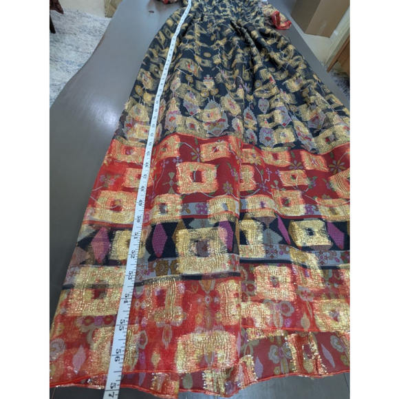 Vintage 1960s Oscar de la Renta boutique maxi dress in black and gold metallic - Picture 12 of 16